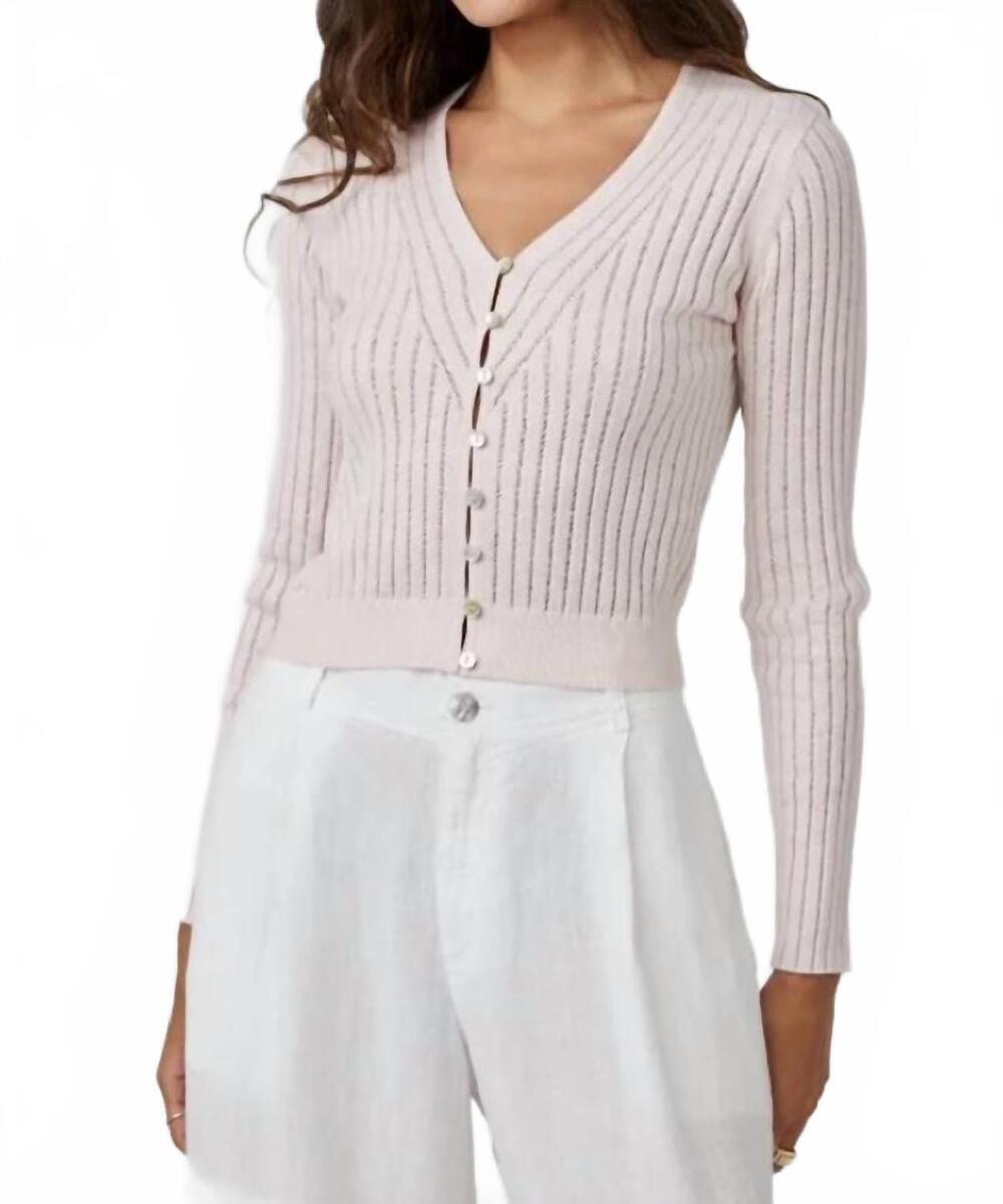 NEW BELLA DAHL fitted v-neck cardigan in pastel pink